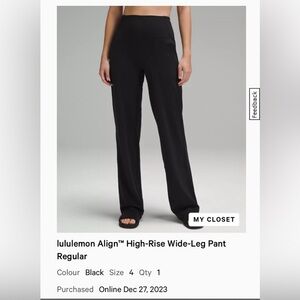 Lululemon High Rise Align Wide Leg